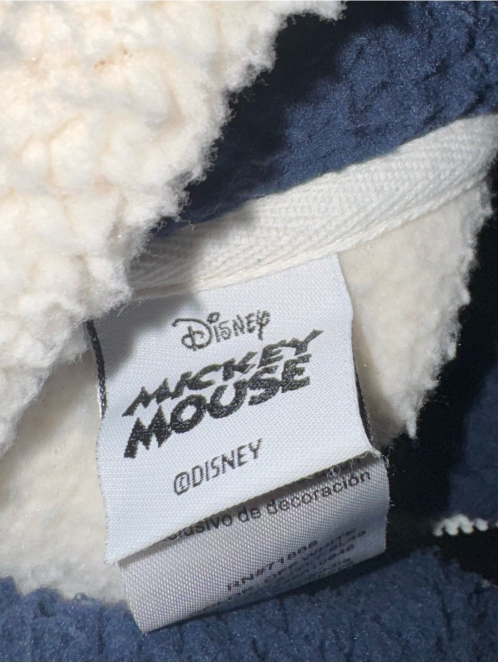 Disney Cream Sherpa Puffer Pullover with Red & Gold Mickey Ski Patch - Picture 4 of 5
